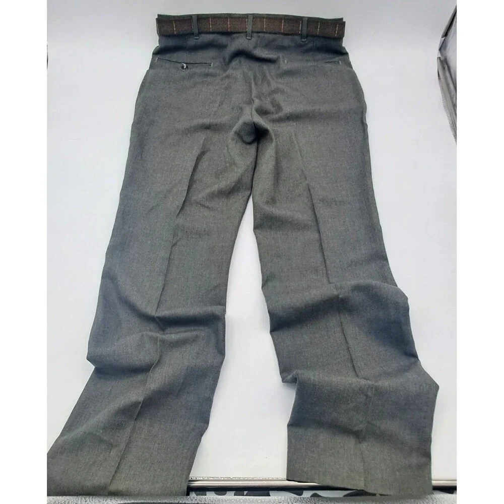 Vintage DAKS London Dress Pants Men's 34X32 Grey Made in USA 1987 Flat Front